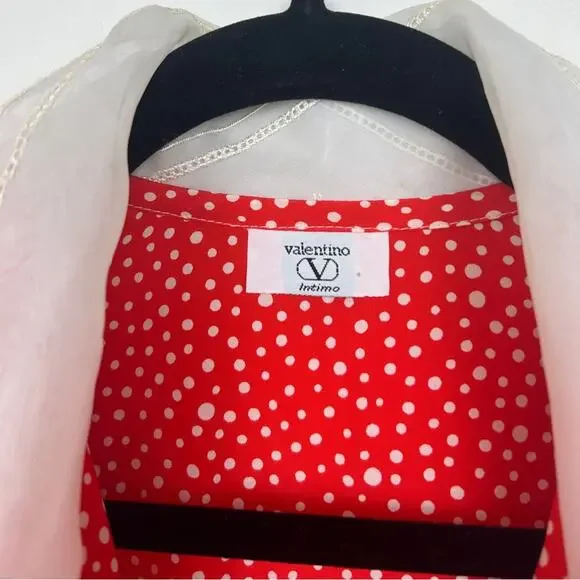 Vintage 80s RARE Valentino Red Polka Dot Wrap Dress - Picture 7 of 11